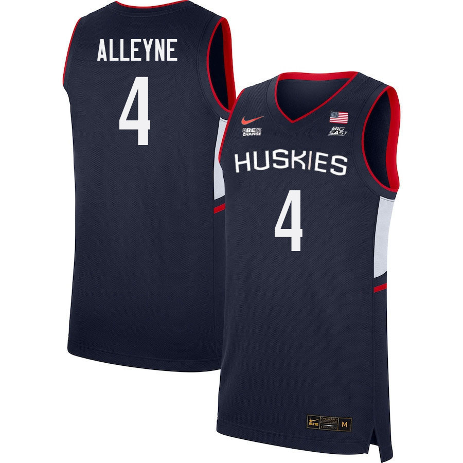 Men #4 Nahiem Alleyne Uconn Huskies College 2022-23 Basketball Stitched Jerseys Sale-Navy
